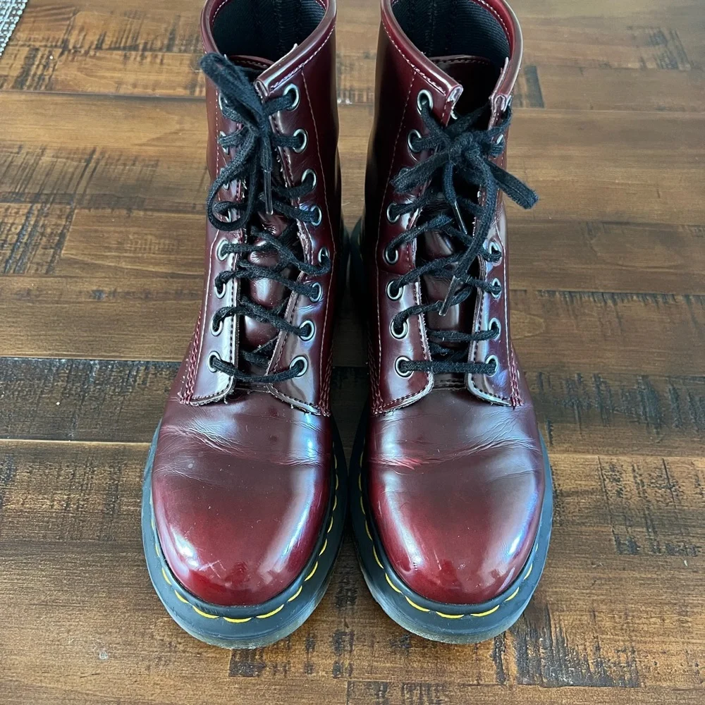 Dr. Martens Burgundy Ankle Boots - Picture 2 of 4